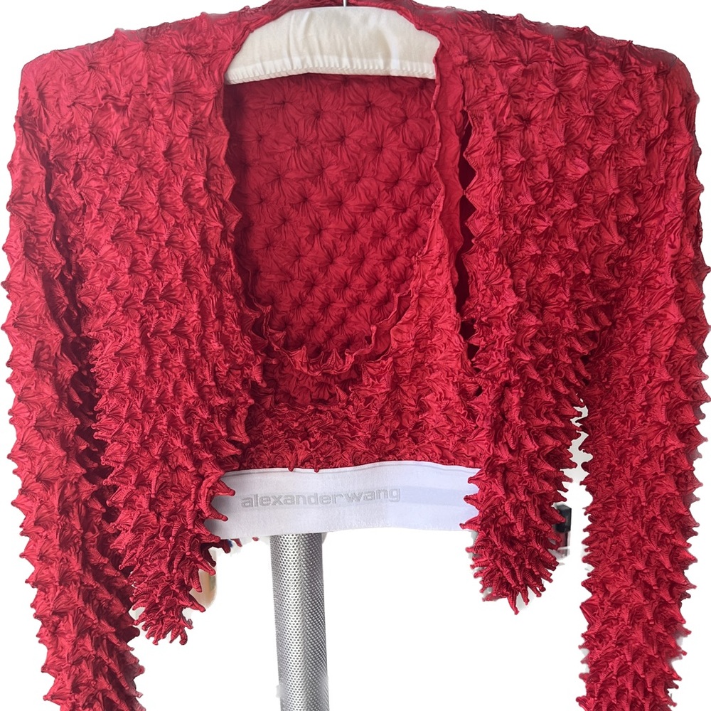 Alexander wang cropped snap front Shibori cardigan set